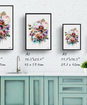 Orchid (Orchidaceae) Watercolour Painting Style Art Print - Illustration Framed Plant Wall Art 25 Orchid (Orchidaceae) Watercolour Painting Style Art Print - Illustration Framed Plant Wall Art - Image 12