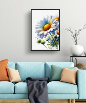 Oxeye Marguerite (Daisy) Watercolour Painting Style Art Print - Illustration Framed Plant Wall Art 19 Oxeye Marguerite (Daisy) Watercolour Painting Style Art Print - Illustration Framed Plant Wall Art - Image 6