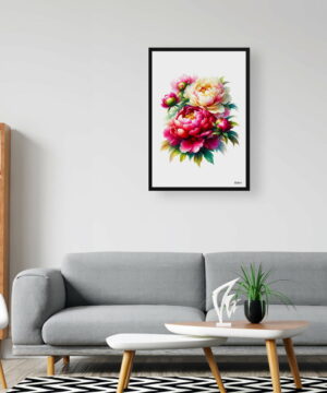 Peony (Paeonia) Watercolour Painting Style Art Print - Illustration Framed Plant Wall Art 24 Peony (Paeonia) Watercolour Painting Style Art Print - Illustration Framed Plant Wall Art - Image 11