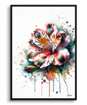 Peruvian Lily of the Incas (Alstroemeria) Watercolour Painting Style Art Print - Illustration Framed Plant Wall Art 18 Peruvian Lily of the Incas (Alstroemeria) Watercolour Painting Style Art Print - Illustration Framed Plant Wall Art - Image 5