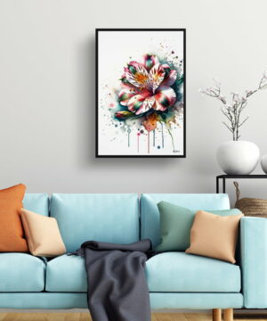 Peruvian Lily of the Incas (Alstroemeria) Watercolour Painting Style Art Print - Illustration Framed Plant Wall Art 23 Peruvian Lily of the Incas (Alstroemeria) Watercolour Painting Style Art Print - Illustration Framed Plant Wall Art - Image 10