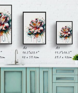 Peruvian Lily of the Incas (Alstroemeria) Watercolour Painting Style Art Print - Illustration Framed Plant Wall Art 25 Peruvian Lily of the Incas (Alstroemeria) Watercolour Painting Style Art Print - Illustration Framed Plant Wall Art - Image 12