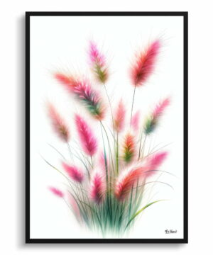 Pink Muhly Grass (Muhlenbergia) Watercolour Painting Style Art Print - Illustration Framed Plant Wall Art 18 Pink Muhly Grass (Muhlenbergia) Watercolour Painting Style Art Print - Illustration Framed Plant Wall Art - Image 5