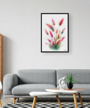 Pink Muhly Grass (Muhlenbergia) Watercolour Painting Style Art Print - Illustration Framed Plant Wall Art 24 Pink Muhly Grass (Muhlenbergia) Watercolour Painting Style Art Print - Illustration Framed Plant Wall Art - Image 11