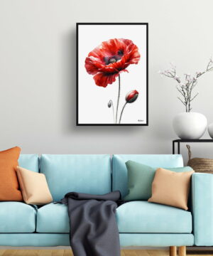 Poppy (Papaver rhoeas) Watercolour Painting Style Art Print - Illustration Framed Plant Wall Art 23 Poppy (Papaver rhoeas) Watercolour Painting Style Art Print - Illustration Framed Plant Wall Art - Image 10