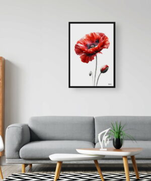 Poppy (Papaver rhoeas) Watercolour Painting Style Art Print - Illustration Framed Plant Wall Art 20 Poppy (Papaver rhoeas) Watercolour Painting Style Art Print - Illustration Framed Plant Wall Art - Image 7