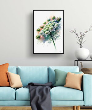 Queen Anne's lace (Daucus carota) Watercolour Painting Style Art Print - Illustration Framed Plant Wall Art 23 Queen Anne's lace (Daucus carota) Watercolour Painting Style Art Print - Illustration Framed Plant Wall Art - Image 10