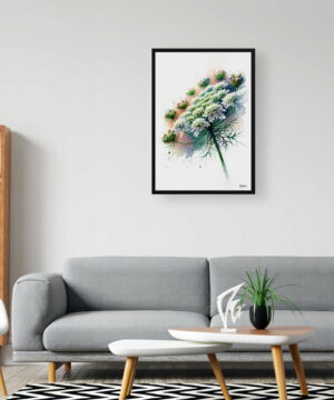 Queen Anne's lace (Daucus carota) Watercolour Painting Style Art Print - Illustration Framed Plant Wall Art 20 Queen Anne's lace (Daucus carota) Watercolour Painting Style Art Print - Illustration Framed Plant Wall Art - Image 7