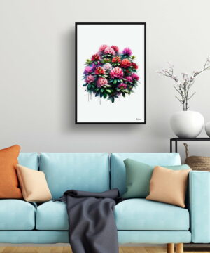 Rhododendron (Azalea) Watercolour Painting Style Art Print - Illustration Framed Plant Wall Art 23 Rhododendron (Azalea) Watercolour Painting Style Art Print - Illustration Framed Plant Wall Art - Image 10