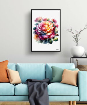 Rose (Rosa) Watercolour Painting Style Art Print - Illustration Framed Plant Wall Art 19 Rose (Rosa) Watercolour Painting Style Art Print - Illustration Framed Plant Wall Art - Image 6