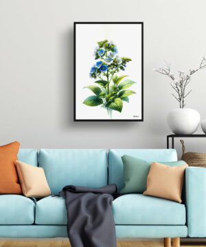 Siberian bugloss (Brunnera Macrophylla) Watercolour Painting Style Art Print - Illustration Framed Plant Wall Art 19 Siberian bugloss (Brunnera Macrophylla) Watercolour Painting Style Art Print - Illustration Framed Plant Wall Art - Image 6