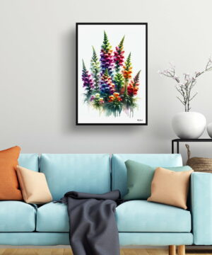 Snapdragon ( Antirrhinum) Watercolour Painting Style Art Print - Illustration Framed Plant Wall Art 23 Snapdragon ( Antirrhinum) Watercolour Painting Style Art Print - Illustration Framed Plant Wall Art - Image 10