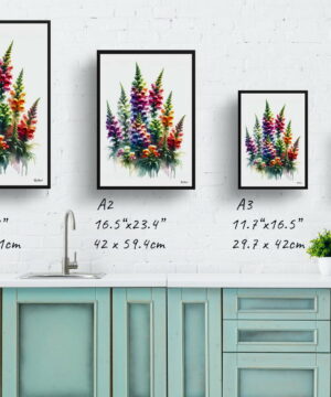 Snapdragon ( Antirrhinum) Watercolour Painting Style Art Print - Illustration Framed Plant Wall Art 21 Snapdragon ( Antirrhinum) Watercolour Painting Style Art Print - Illustration Framed Plant Wall Art - Image 8