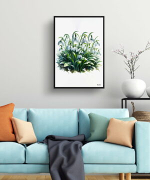 Snowdrop (Galanthus) Watercolour Painting Style Art Print - Illustration Framed Plant Wall Art 19 Snowdrop (Galanthus) Watercolour Painting Style Art Print - Illustration Framed Plant Wall Art - Image 6