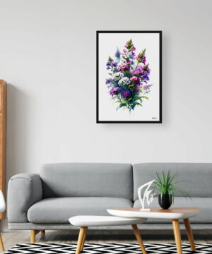 Sweet Rocket (Hesperis matronalis) Watercolour Painting Style Art Print - Illustration Framed Plant Wall Art 24 Sweet Rocket (Hesperis matronalis) Watercolour Painting Style Art Print - Illustration Framed Plant Wall Art - Image 11