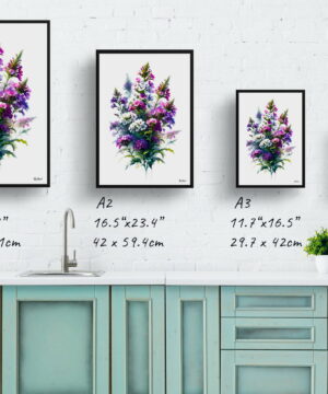 Sweet Rocket (Hesperis matronalis) Watercolour Painting Style Art Print - Illustration Framed Plant Wall Art 25 Sweet Rocket (Hesperis matronalis) Watercolour Painting Style Art Print - Illustration Framed Plant Wall Art - Image 12