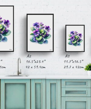Sweet Violet (Viola odorata) Watercolour Painting Style Art Print - Illustration Framed Plant Wall Art 25 Sweet Violet (Viola odorata) Watercolour Painting Style Art Print - Illustration Framed Plant Wall Art - Image 12