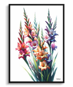 Sword lilies (Gladiolus) Watercolour Painting Style Art Print - Illustration Framed Plant Wall Art 22 Sword lilies (Gladiolus) Watercolour Painting Style Art Print - Illustration Framed Plant Wall Art - Image 9