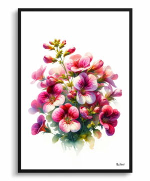 Twinspur (Diascia personata) Watercolour Painting Style Art Print - Illustration Framed Plant Wall Art 22 Twinspur (Diascia personata) Watercolour Painting Style Art Print - Illustration Framed Plant Wall Art - Image 9