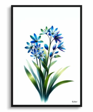 Two-leaf squill (Scilla Bifolia) Watercolour Painting Style Art Print - Illustration Framed Plant Wall Art 18 Two-leaf squill (Scilla Bifolia) Watercolour Painting Style Art Print - Illustration Framed Plant Wall Art - Image 5