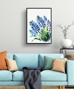 Wild Hyacinths (Camassia Leichtlinii) Watercolour Painting Style Art Print - Illustration Framed Plant Wall Art 23 Wild Hyacinths (Camassia Leichtlinii) Watercolour Painting Style Art Print - Illustration Framed Plant Wall Art - Image 10