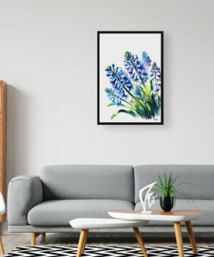 Wild Hyacinths (Camassia Leichtlinii) Watercolour Painting Style Art Print - Illustration Framed Plant Wall Art 24 Wild Hyacinths (Camassia Leichtlinii) Watercolour Painting Style Art Print - Illustration Framed Plant Wall Art - Image 11