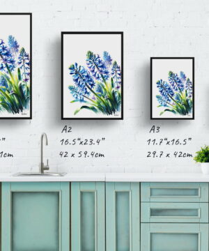 Wild Hyacinths (Camassia Leichtlinii) Watercolour Painting Style Art Print - Illustration Framed Plant Wall Art 21 Wild Hyacinths (Camassia Leichtlinii) Watercolour Painting Style Art Print - Illustration Framed Plant Wall Art - Image 8