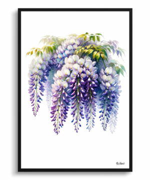 Wisteria (Fabaceae) Watercolour Painting Style Art Print - Illustration Framed Plant Wall Art 22 Wisteria (Fabaceae) Watercolour Painting Style Art Print - Illustration Framed Plant Wall Art - Image 9
