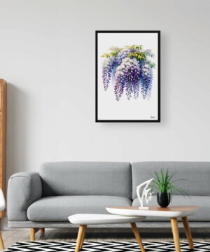 Wisteria (Fabaceae) Watercolour Painting Style Art Print - Illustration Framed Plant Wall Art 20 Wisteria (Fabaceae) Watercolour Painting Style Art Print - Illustration Framed Plant Wall Art - Image 7