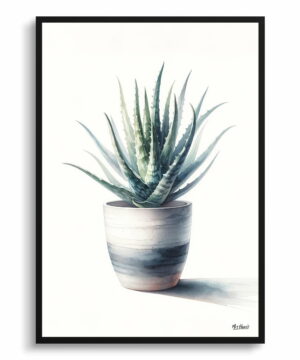Aloe vera (Aloe barbadensis) Watercolour Style Art Print - Illustration Painting Framed Plant Wall Art 18 Aloe vera (Aloe barbadensis) Watercolour Style Art Print - Illustration Painting Framed Plant Wall Art - Image 5