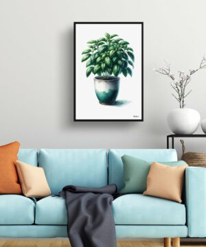 Basil (Ocimum Basilicum) Watercolour Style Art Print - Illustration Painting Framed Plant Wall Art 23 Basil (Ocimum Basilicum) Watercolour Style Art Print - Illustration Painting Framed Plant Wall Art - Image 10