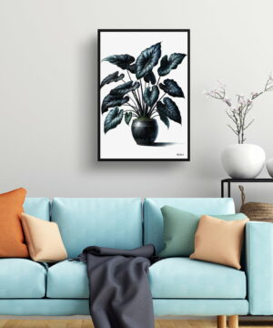 Black Velvet Alocasia (Alocasia Reginula) Watercolour Style Art Print - Illustration Painting Framed Plant Wall Art 19 Black Velvet Alocasia (Alocasia Reginula) Watercolour Style Art Print - Illustration Painting Framed Plant Wall Art - Image 6