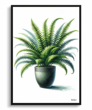 Boston Fern (Nephrolepis Exaltata) Watercolour Style Art Print - Illustration Painting Framed Plant Wall Art 22 Boston Fern (Nephrolepis Exaltata) Watercolour Style Art Print - Illustration Painting Framed Plant Wall Art - Image 9