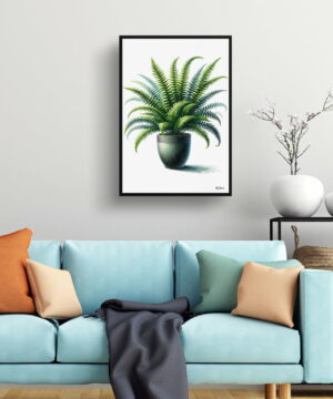 Boston Fern (Nephrolepis Exaltata) Watercolour Style Art Print - Illustration Painting Framed Plant Wall Art 19 Boston Fern (Nephrolepis Exaltata) Watercolour Style Art Print - Illustration Painting Framed Plant Wall Art - Image 6