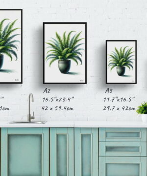 Boston Fern (Nephrolepis Exaltata) Watercolour Style Art Print - Illustration Painting Framed Plant Wall Art 25 Boston Fern (Nephrolepis Exaltata) Watercolour Style Art Print - Illustration Painting Framed Plant Wall Art - Image 12