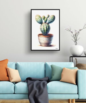 Bunny Ears Cactus (Opuntia microdasys) Watercolour Style Art Print - Illustration Painting Framed Plant Wall Art 19 Bunny Ears Cactus (Opuntia microdasys) Watercolour Style Art Print - Illustration Painting Framed Plant Wall Art - Image 6