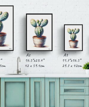 Bunny Ears Cactus (Opuntia microdasys) Watercolour Style Art Print - Illustration Painting Framed Plant Wall Art 25 Bunny Ears Cactus (Opuntia microdasys) Watercolour Style Art Print - Illustration Painting Framed Plant Wall Art - Image 12