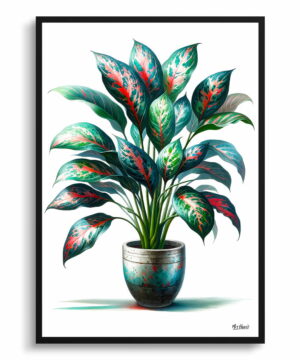 Chinese Evergreen (Aglaonema Commutatum) Watercolour Style Art Print - Illustration Painting Framed Plant Wall Art 22 Chinese Evergreen (Aglaonema Commutatum) Watercolour Style Art Print - Illustration Painting Framed Plant Wall Art - Image 9
