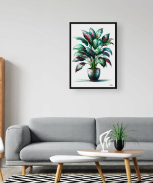 Chinese Evergreen (Aglaonema Commutatum) Watercolour Style Art Print - Illustration Painting Framed Plant Wall Art 20 Chinese Evergreen (Aglaonema Commutatum) Watercolour Style Art Print - Illustration Painting Framed Plant Wall Art - Image 7