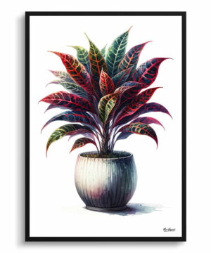 Croton (Codiaeum Variegatum) Watercolour Style Art Print - Illustration Painting Framed Plant Wall Art 22 Croton (Codiaeum Variegatum) Watercolour Style Art Print - Illustration Painting Framed Plant Wall Art - Image 9