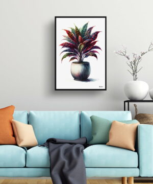 Croton (Codiaeum Variegatum) Watercolour Style Art Print - Illustration Painting Framed Plant Wall Art 19 Croton (Codiaeum Variegatum) Watercolour Style Art Print - Illustration Painting Framed Plant Wall Art - Image 6