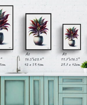 Croton (Codiaeum Variegatum) Watercolour Style Art Print - Illustration Painting Framed Plant Wall Art 21 Croton (Codiaeum Variegatum) Watercolour Style Art Print - Illustration Painting Framed Plant Wall Art - Image 8