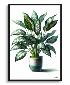 Dumb Cane Plant (Dieffenbachia) Watercolour Style Art Print - Illustration Painting Framed Plant Wall Art 18 Dumb Cane Plant (Dieffenbachia) Watercolour Style Art Print - Illustration Painting Framed Plant Wall Art - Image 5
