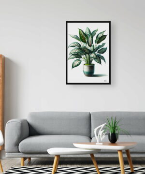 Dumb Cane Plant (Dieffenbachia) Watercolour Style Art Print - Illustration Painting Framed Plant Wall Art 20 Dumb Cane Plant (Dieffenbachia) Watercolour Style Art Print - Illustration Painting Framed Plant Wall Art - Image 7