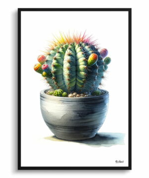 Dwarf Turks Cap Cactus (Melocactus matanzanus) Watercolour Style Art Print - Illustration Painting Framed Plant Wall Art 22 Dwarf Turks Cap Cactus (Melocactus matanzanus) Watercolour Style Art Print - Illustration Painting Framed Plant Wall Art - Image 9
