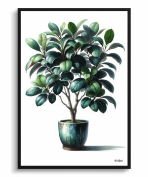 Ficus Audrey (Ficus benghalensis) Watercolour Style Art Print - Illustration Painting Framed Plant Wall Art 18 Ficus Audrey (Ficus benghalensis) Watercolour Style Art Print - Illustration Painting Framed Plant Wall Art - Image 5
