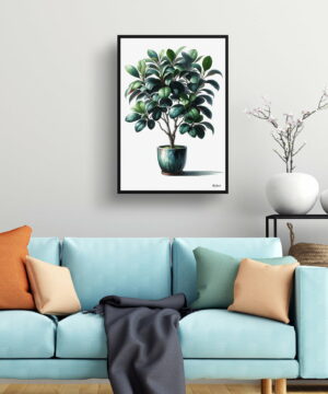 Ficus Audrey (Ficus benghalensis) Watercolour Style Art Print - Illustration Painting Framed Plant Wall Art 23 Ficus Audrey (Ficus benghalensis) Watercolour Style Art Print - Illustration Painting Framed Plant Wall Art - Image 10