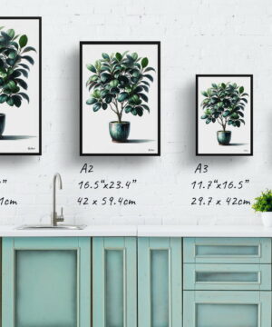 Ficus Audrey (Ficus benghalensis) Watercolour Style Art Print - Illustration Painting Framed Plant Wall Art 21 Ficus Audrey (Ficus benghalensis) Watercolour Style Art Print - Illustration Painting Framed Plant Wall Art - Image 8
