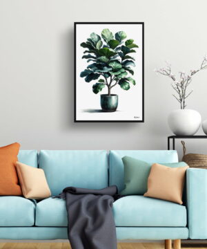 Fiddle Leaf Fig (Ficus Lyrata) Watercolour Style Art Print - Illustration Painting Framed Plant Wall Art 23 Fiddle Leaf Fig (Ficus Lyrata) Watercolour Style Art Print - Illustration Painting Framed Plant Wall Art - Image 10