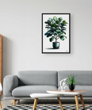 Fiddle Leaf Fig (Ficus Lyrata) Watercolour Style Art Print - Illustration Painting Framed Plant Wall Art 24 Fiddle Leaf Fig (Ficus Lyrata) Watercolour Style Art Print - Illustration Painting Framed Plant Wall Art - Image 11